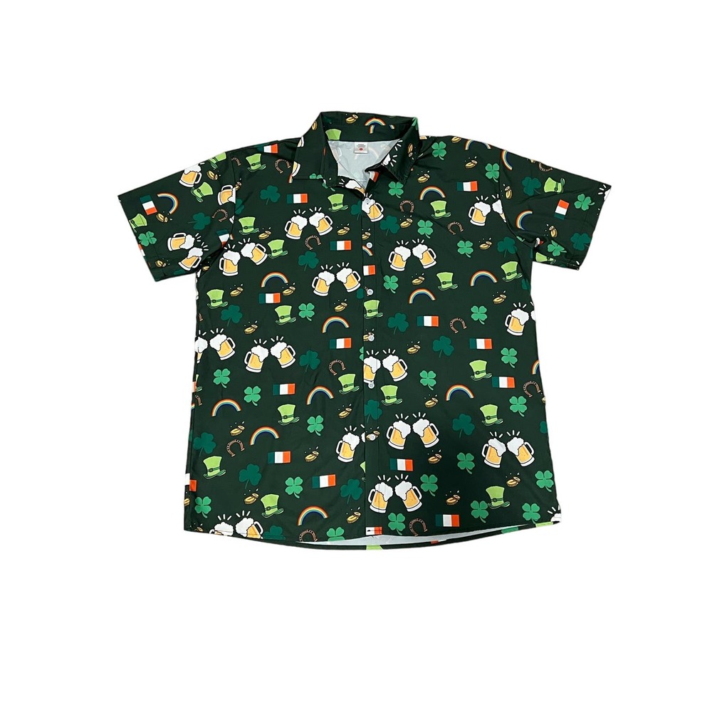 St. Patrick's‎ Day Button down Shirt, XL, #605-V - Picture 2 of 3